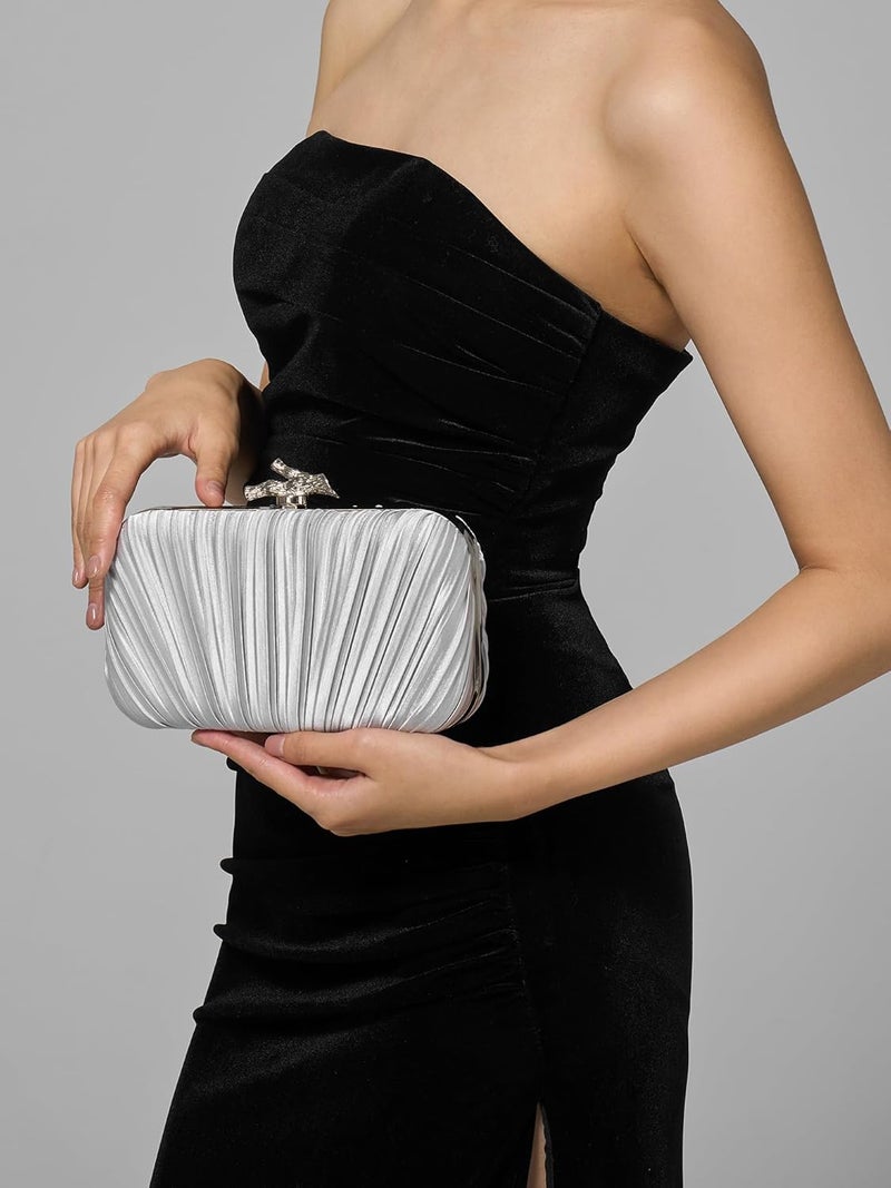 CHUNLI Clutch Purses for Women Evening/Wedding Chic Woven Bag Formal PU Leather Purse Designer Handbags for Women - Image 5